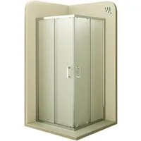 i-flair Eckdusche Schiebetür Duschkabine DIANA aus satiniertem 6 mm ESG, BxT: 70x70 cm, Einscheibensicherheitsglas, ohne Duschtasse, mit hochwertigen Aluminiumprofilen in silber, ebenerdiger Einbau möglich, mit Schiebetüren
