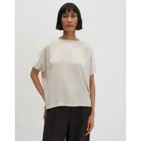 someday Kurzarmshirt Oversized Jerseyshirt im Materialmix Überschnittene Schultern für klare Silhouette