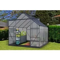 KONIFERA Gewächshaus Valencia, BxTxH: 240 x 248 x 234 cm, 4 mm Wandstärke, Set, mit Fundamentrahmen