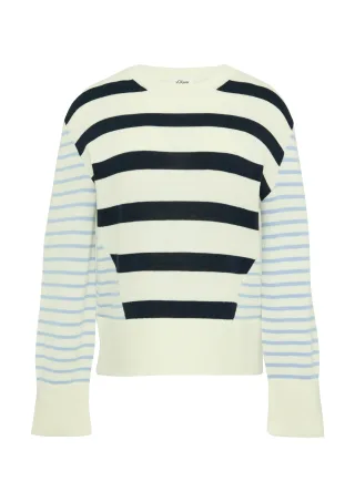 s.Oliver - Strickpullover creme|blau - Gr. - 38