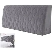 TUWENA Betthusse Bettkopfteil Hussen mit Taschen, Dehnbare Bett Kopfteil Bezug, Staubdichte Kopfteilbezug, Verdickt All-Inclusive Kopfteil Husse