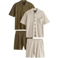 Next Shorts Gestricktes Shirt und Shorts im Set, 2er-Pack (4-tlg)