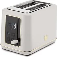 Berlinger Haus Toaster Cremefarben Matt, 2 kurze Schlitze, für 2 Scheiben, 870 W, LED-Display, 7 Bräunungsstufen, Auftau- & Aufwärmfunktion