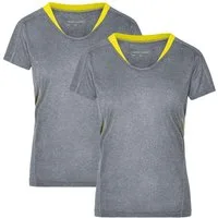 James & Nicholson Laufshirt Doppelpack Damen Kurzarm Laufshirt Running T-Shirt JN471 (Doppelpack, 2 Stück) Atmungsaktiv und Feuchtigkeitsregulierend