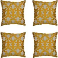 Marrakesch Orient & Mediterran Interior Zierkissen 4er Set Boho Kissenbezug Kayon orientalisch aus Baumwolle, Gold 40 cm, (4 St)