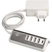 Brennenstuhl USB-Ladegerät (mit Schnellladefunktion, 1x USB C Power Delivery und 4x USB-Ladebuchse)