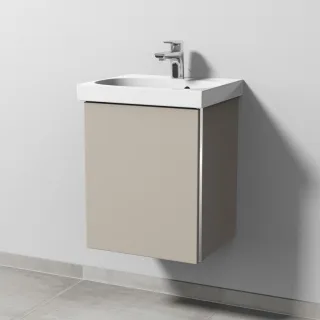 Sanipa 3way Waschtischunterbau zu Geberit Acanto Waschtisch mit 1 Tür, Kaschmir-Matt BP4131U
