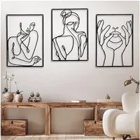 TUWENA Wanddekoobjekt 3 Stück Wanddeko Metall, Moderne Metall Wanddeko, 45x30cm (3 St)