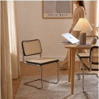 Haris Børn Freischwinger Wiener Geflecht - Handgefertigt in Italien - Premium Schwingstuhl (Set, 2 St), Hochwertige Freischwinger Stühle - Rattanstühle fürs Esszimmer