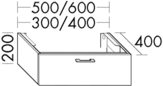 Burgbad Unterschrank System 30 Preisgruppe 2 Echo 200x500x400 Kieselgrau Softmatt, WYGY050F6921 WYGY050F6921