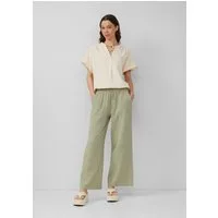 QS Chinos Hose Musselin-Hose mit weitem Bein