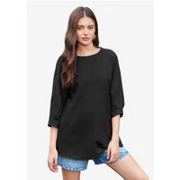Imily Bela Blusentop Damen Lässiges Fließendes Peplum-Top mit 3/4-Ärmeln (Packung, 1-tlg., 1per-Pack) aus Baumwolle