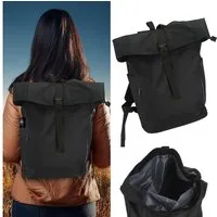 CEPEWA Rucksack Falt Rucksack Urban 30l schwarz 40x57x15cm 600D Polyester Rolltop