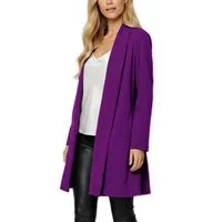 dy_mode Cardigan Damen Langcardigan offen Leichte Übergangsjacke für Frühjahr Sommer in Unifarben, Ohne Verschluss