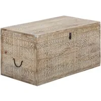 OTTO home Truhentisch Lavin, Mangoholz, mit dekorativen Schnitzereien, Handgefertigt, Breite 90 cm