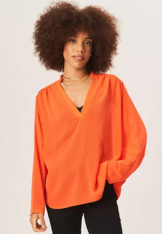 Strukturierte Chiffon Oversized Bluse