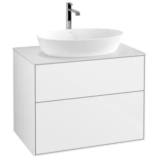 Villeroy und Boch Finion Waschtischunterschrank G75100GF 80x60,3cm, Emotion, Abdeckplatte white matt, Glossy white lacquer