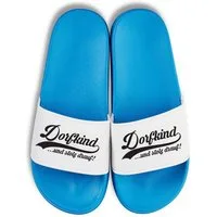 Youth Designz Dorfkind Unisex Badelatschen Flip Flops Badeschuh mit lustigem Spruch für Herren & Damen