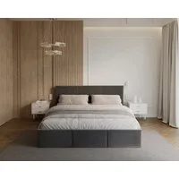 thematys Polsterbett mit Bettkasten & Lattenrost – Stauraumbett Velours 120x200–180x200 (Optional mit 28 cm H3/H4 Taschenfederkern oder 23 cm Taschenfederkern-Matratze H2)