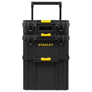 STANLEY Quiklink 3-teiliger Rolling Workshop mit gummierten 7" Rädern, Gesamtkapazität 45kg (80l) - STST83319-1