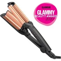 BaByliss Welleneisen Deep Waves Welleneisen für große Wellen / Beach Waves, W2447E Turmalin-Beschichtung, Turmalin-Keramik, Lockenstab, 3 Temperaturen bis 200°C, Wellenstyler
