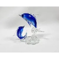 Yudu Tierfigur Glasfigur Delfine aus Glas Dekorative Tierfigur