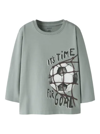 NAME IT - NMMLEANDER LS NREG TOP Green Milieu - Gr. - 98