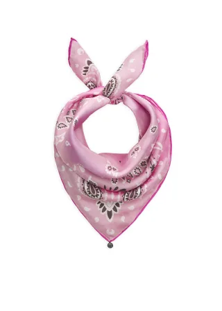 Luxuriöses Nicki Tuch aus reiner Seide mit Muster pink - Gr. - ONE SIZE