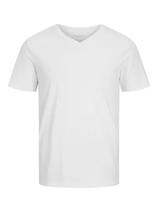 JACK&JONES - JJEORGANIC BASIC TEE SS V-NECK NOOS white - Gr. - XXL