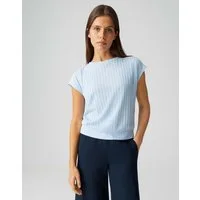 OPUS Kurzarmshirt Sapino aus Jersey mit Rippstruktur leichte Transparenz, weicher Griff, Casual