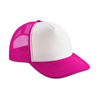 Beechfield - Trucker Cap Snapback für Kinder (Fuchsie/Weiß)