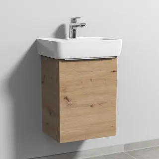 Sanipa 3way Waschtischunterbau zu Geberit Renova Plan Waschtisch mit 1 Tür, Eiche Natural-Touch UM87185