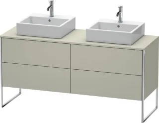 Duravit XSquare Konsolenwaschtischunterbau bodenstehend Taupe Seidenmatt 1600x548x778 mm - XS4927B60 XS4927B6060