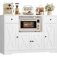 HOMECHO Sideboard, Küchenschrank mit verstellbare Ablagen und Mikrowellenregal