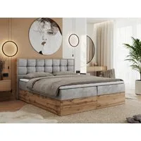 MKS MÖBEL Boxbett ALBERO 1 (Boxspringbett - Set, Packung, Topper T25/Visco, Stauraum, Matratzen, Bettkästen, T30-Schaum), Doppelbett, Multipocket-Matratzen, Möbelplatten, Praktisch
