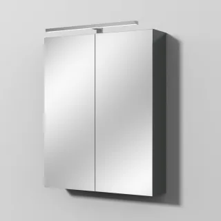 Sanipa Reflection Spiegelschrank MILLA 60 mit LED-Aufsatzleuchte, Anthrazit-Glanz, SD14079 SD14079