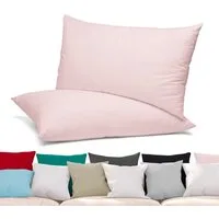 Beautex Kissenhüllen 2er Set Premium Kissenbezug aus Baumwolle, viele Farben, (2 Stück), verdeckter Reißverschluss, Jersey 160g/m², langlebig