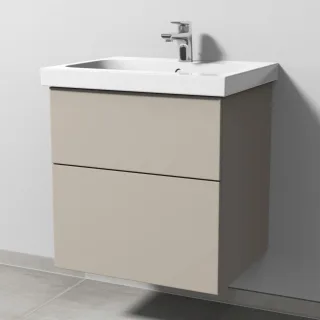 Sanipa 3way Waschtischunterbau zu Geberit iCon Light Waschtisch mit 2 Auszügen, Kaschmir-Matt SP5731U