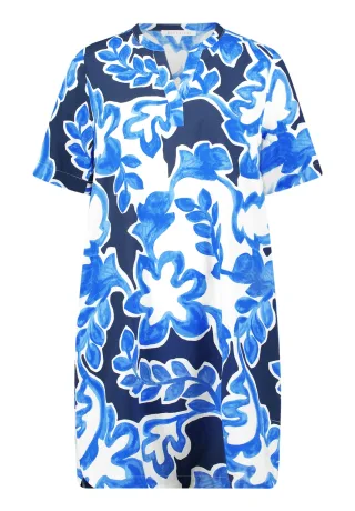 Betty & Co - Hemdblusenkleid weiß/dunkelblau - Gr. - 36