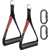 NEOLYMP Griff Fitnessband Griffe - Zubehör für Widerstandsbänder - Grifferweiterung (Set, 2 Stk), Handgriffe aus Silikon, Nylonriemen, robuster ABS-Kern