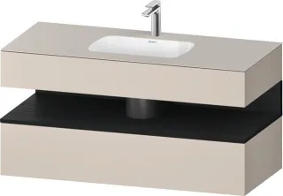 Duravit Qatego Einbauwaschtisch mit Konsolenwaschtischunterbau Taupe Matt 1200x550x600 mm - QA478701 QA4787016910000