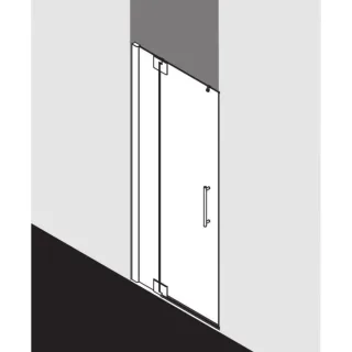 Kermi Pasa XP Pendeltür 1-flügelig mit Festfeld PX1TL075201AK 75x200cm, silber mattglanz, ESG klar, links