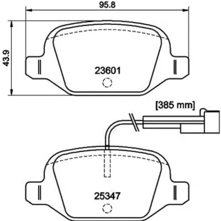 Hella Bremsbel?ge hinten Fiat 500