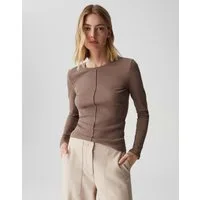 OPUS Langarmshirt SADALIE Slim aus BCI Cotton Mix schmale Passform, weicher Griff, elastischer Stoff