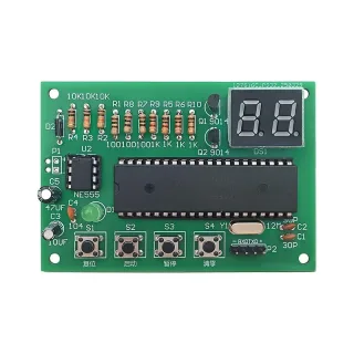 Microcontroller Counter Kit STC90C52 NE555 Timer LED Display 5V-6V DIY Electronics Kit Precision Counting Circuit Comple