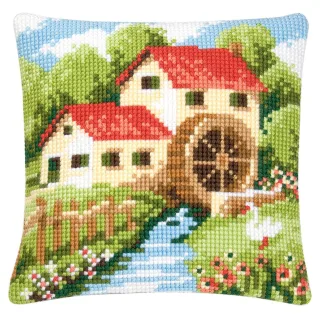 Kreuzstichkissen "Mühle"