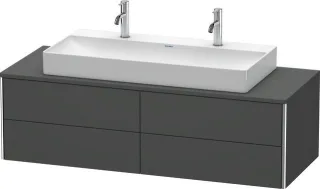 Duravit XSquare Konsolenwaschtischunterbau wandhängend Graphit Matt 1400x548x400 mm - XS4915M4949 XS4915M4949