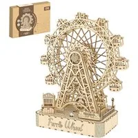 Esun 3D-Puzzle 3D Holzpuzzle, Rotierendes Riesenrad Modellbausatz mit Musik, 248 Puzzleteile, Mechanischer Holzbausatz zum Bauen, DIY Montage