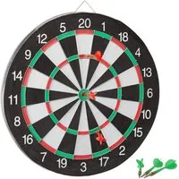 relaxdays Dartscheibe Board X2 mit Pfeile