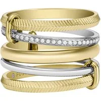 Fossil Fingerring Schmuck JEWELRY ALL STACKED UP TWO-TONE PRESTACK RING, mit Glasstein